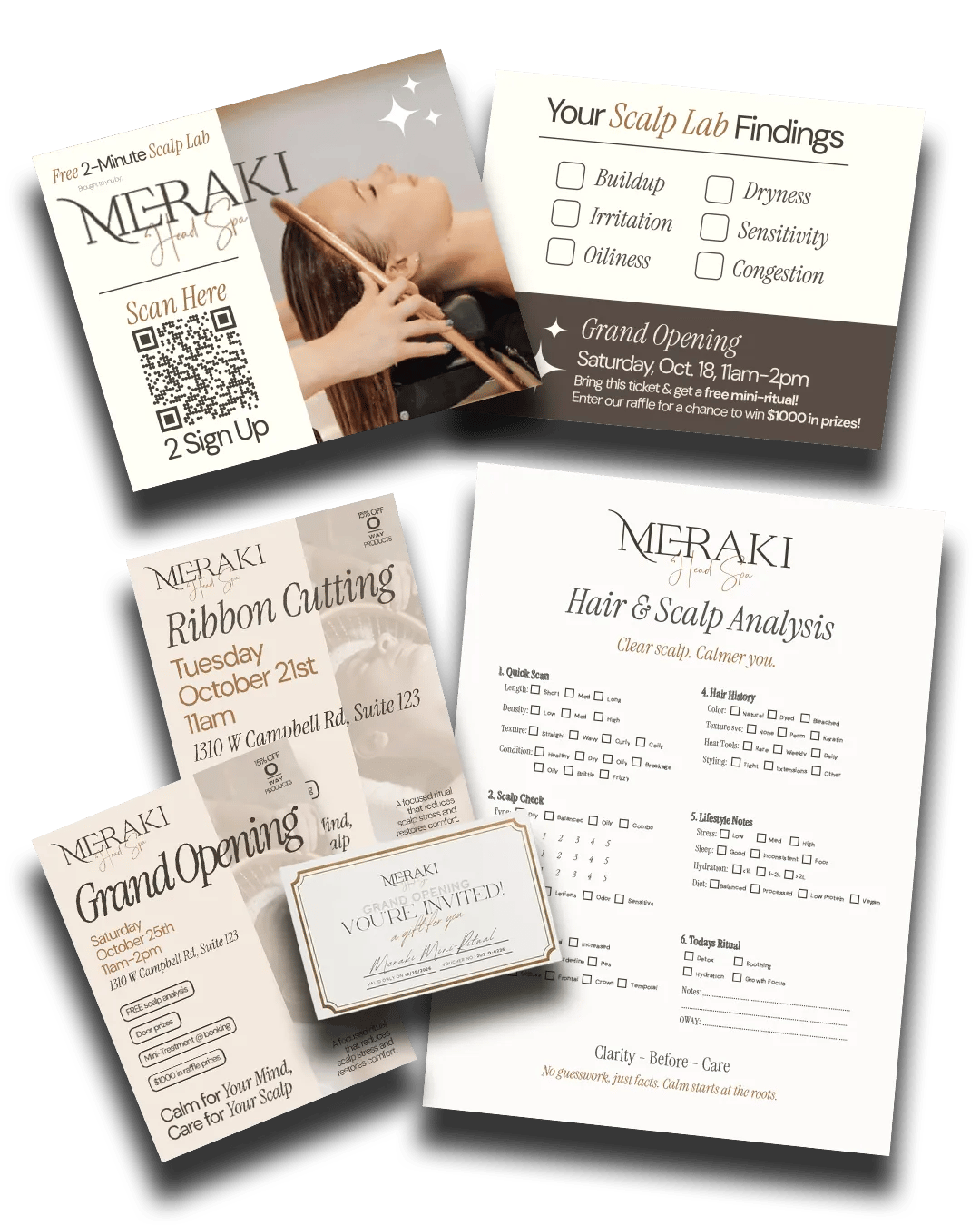 Meraki Print Suite - Scalp Analysis Kit, Invitations, Event Collateral