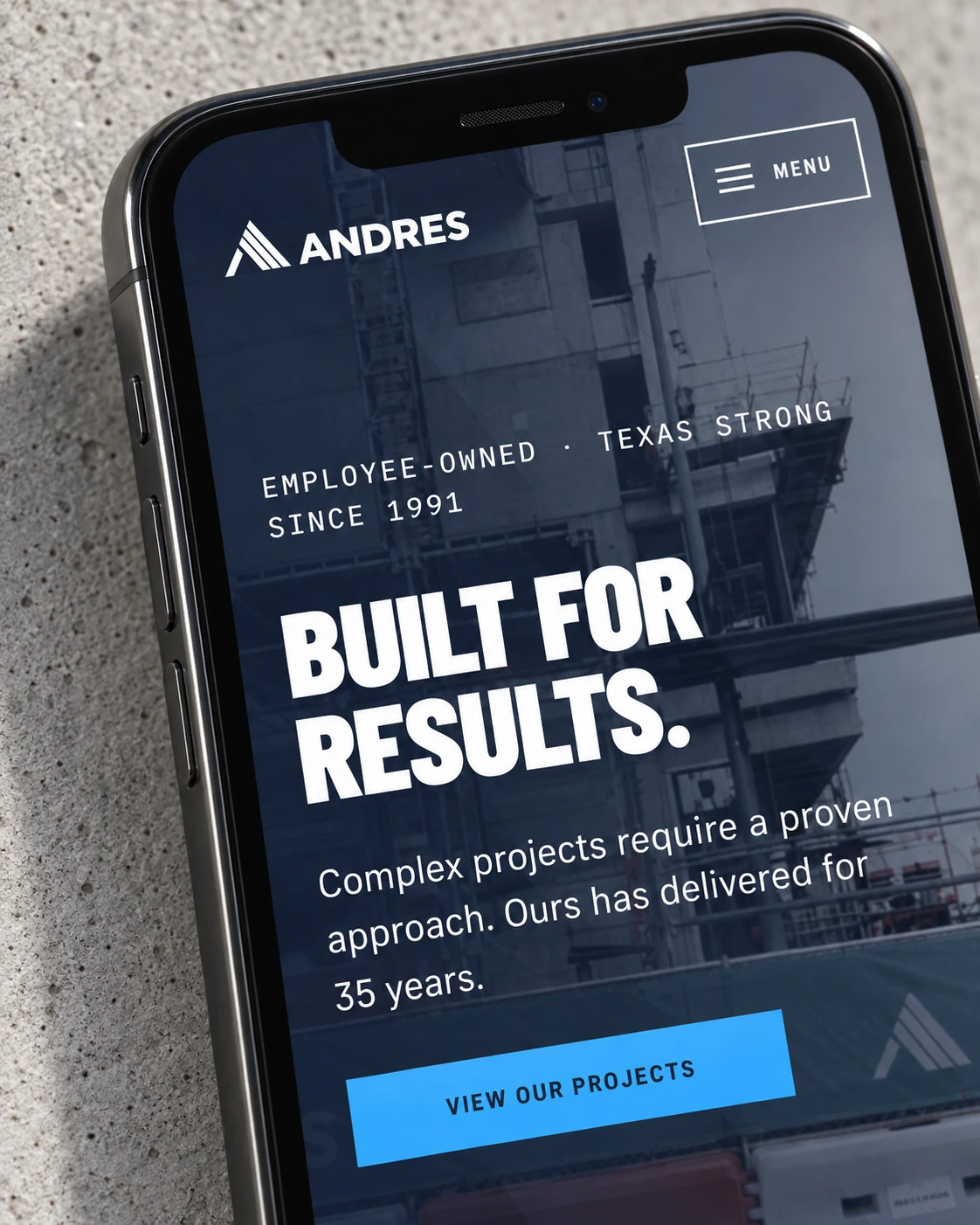 ANDRES: mobile website / close detail.