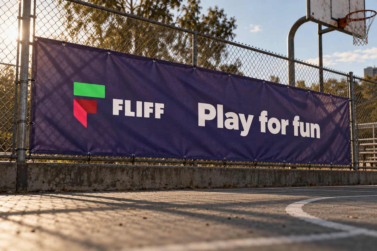 Play for fun / courtside banner for Fliff.