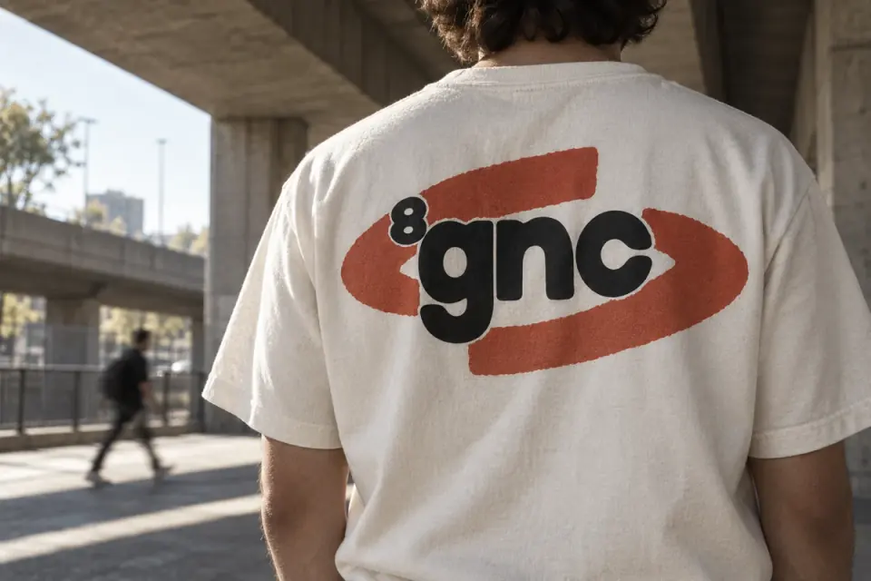 Agency shirt in motion for 8gnc.