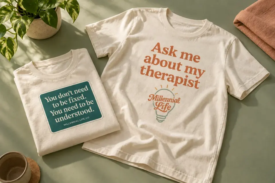 Conversation apparel / cotton and ink for Millennial Life.
