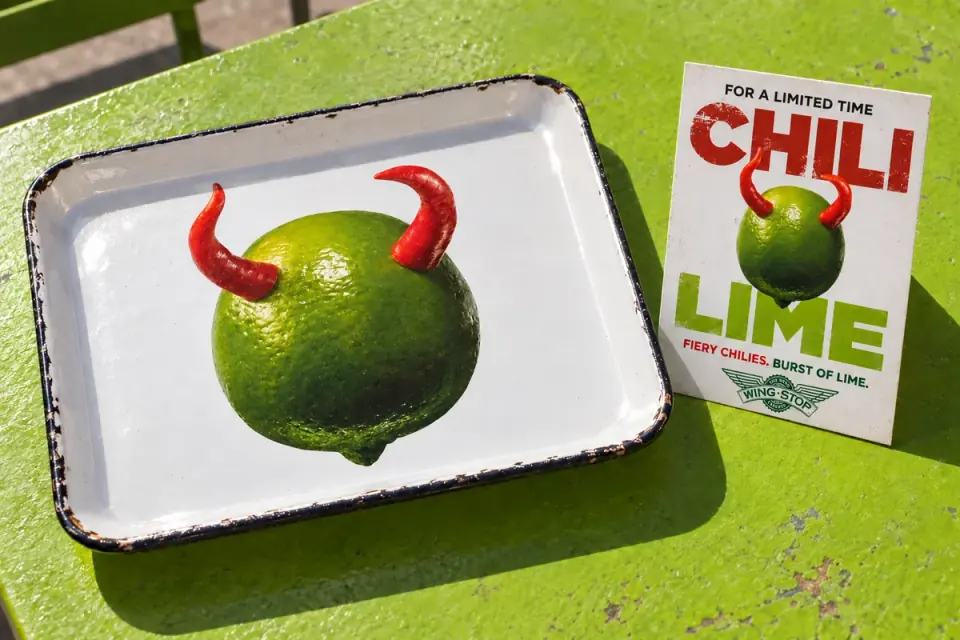 Chili Lime / enamel tray and campaign card for Wingstop.