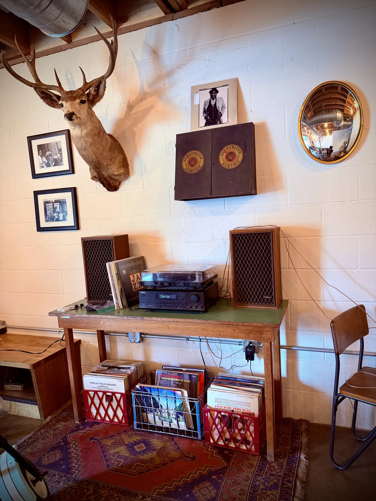 Moon Wolf vinyl corner documented during an operator field visit.